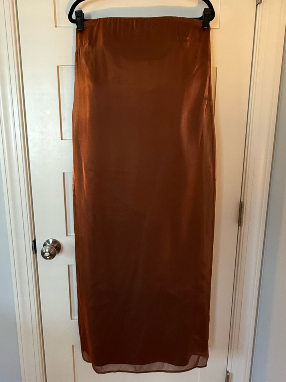Staud Casey Satin Strapless Maxi Dress - Picture 2 of 7
